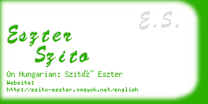 eszter szito business card